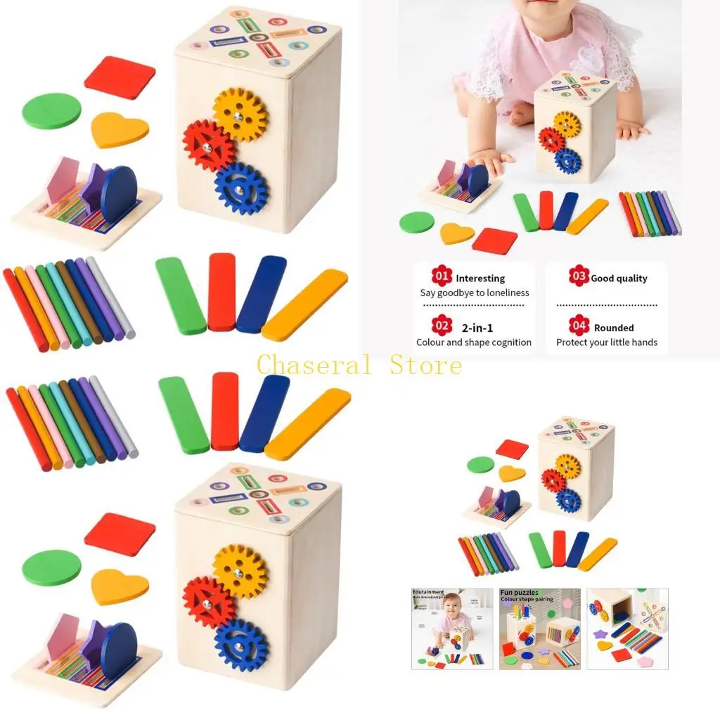 E7CE Portable edukacyjna zabawka dla małych dzieci 1-3 Wciągające i sortowanie kształtu liczenie gry sensory