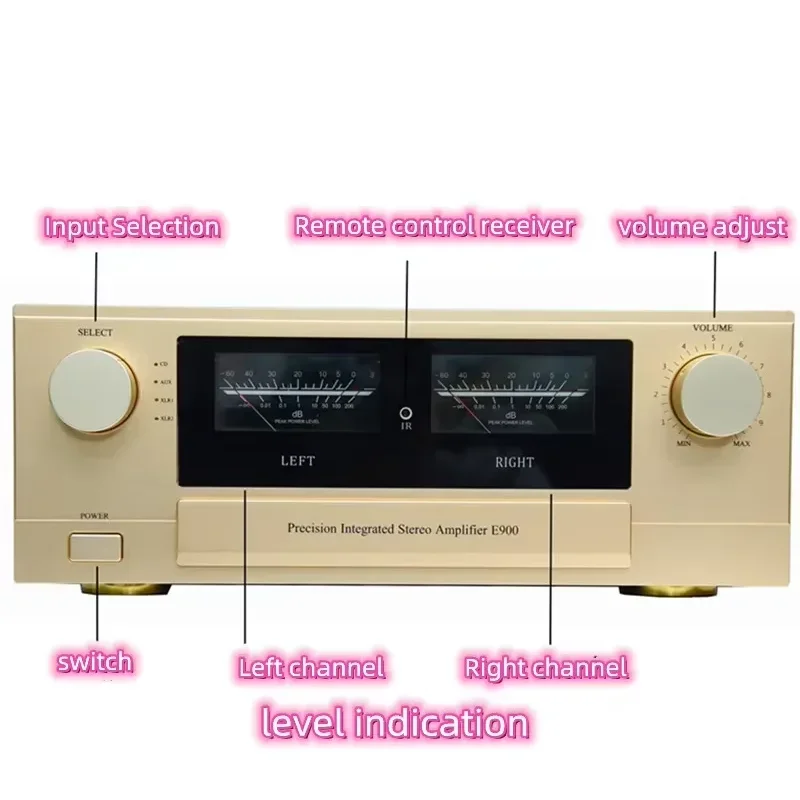 Precision Integrated HiFi IRF240 IRF9240 Field Effect ทรานซิสเตอร์ 300W * 2 สเตอริโอ Home Audio เครื่องขยายเสียงด้วยรีโมทคอนโทรล VU Meter