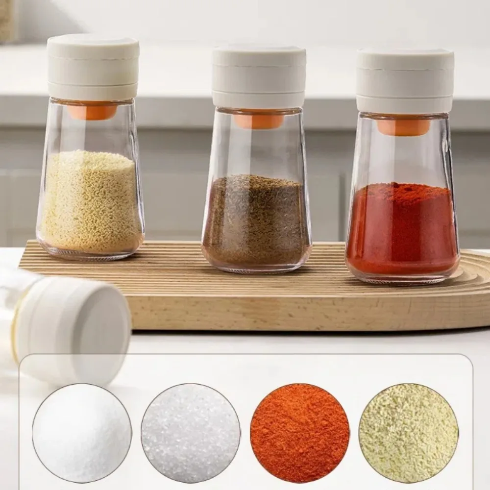

New Glass Salt Dispenser Household Sealed Salt Tank Moisture-proof Salt Control Kitchen Seasoning Box Salt Container