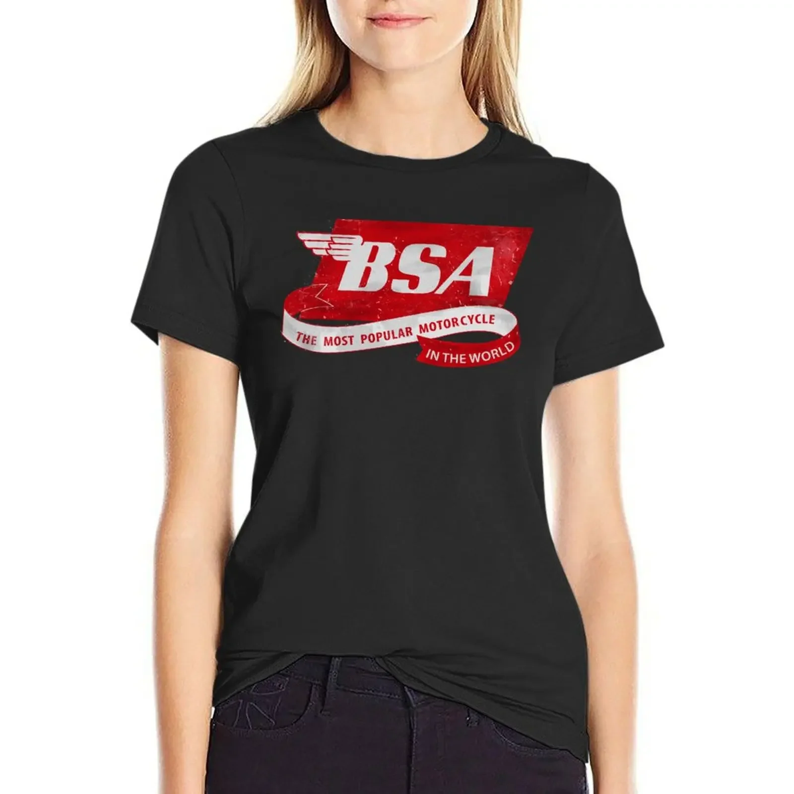 BSA vintage sign T-Shirt plus size tops lady clothes korean fashion tees Womens clothing