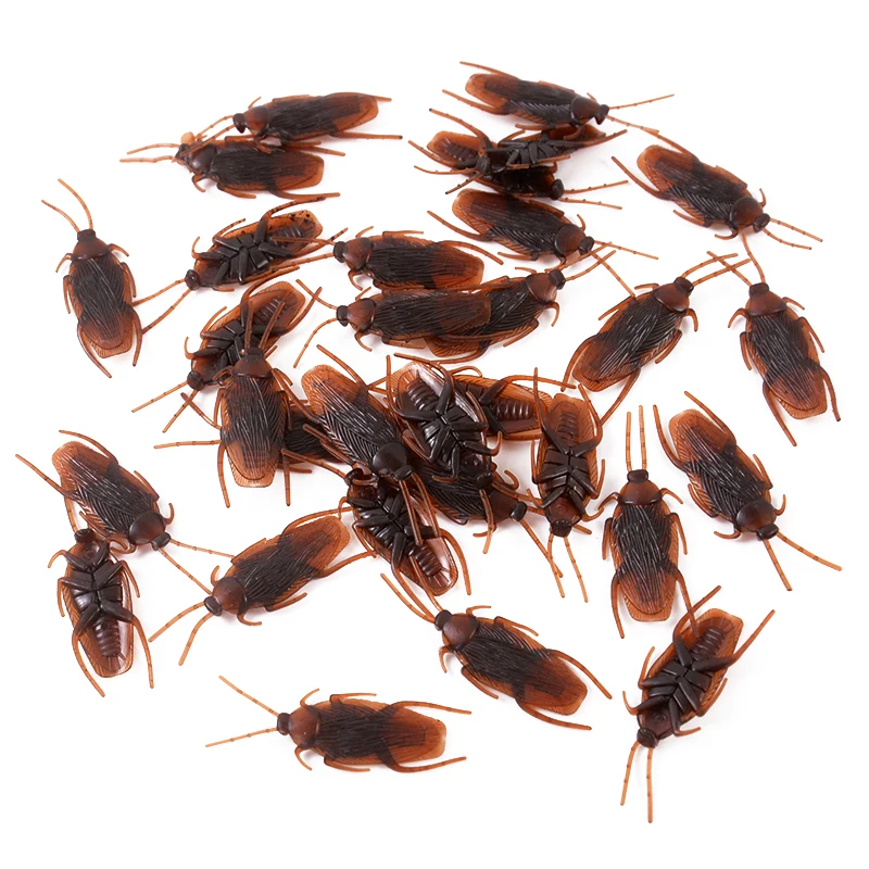 50/100Pcs Halloween Decoration Fake Cockroaches Joke Decor Halloween Party Scary Decos Plastic Bug Trick Toys For Lady Or Kid