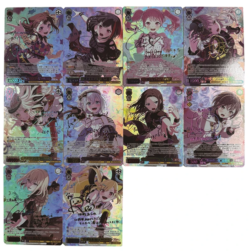 

10pcs/set BanGDream 10th Anniversary Series DIY self-made Color Flash Card Anime Game Collection Card Gift Toy