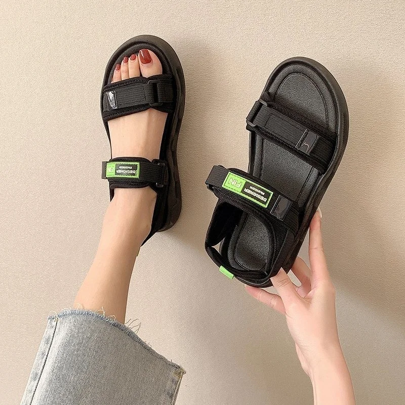 2024 New Sports Sandals Female Flat Female Sandals Women\'s Beach Shoeswomens Closed Toe Sandal Womens Shoes Comfort Summer