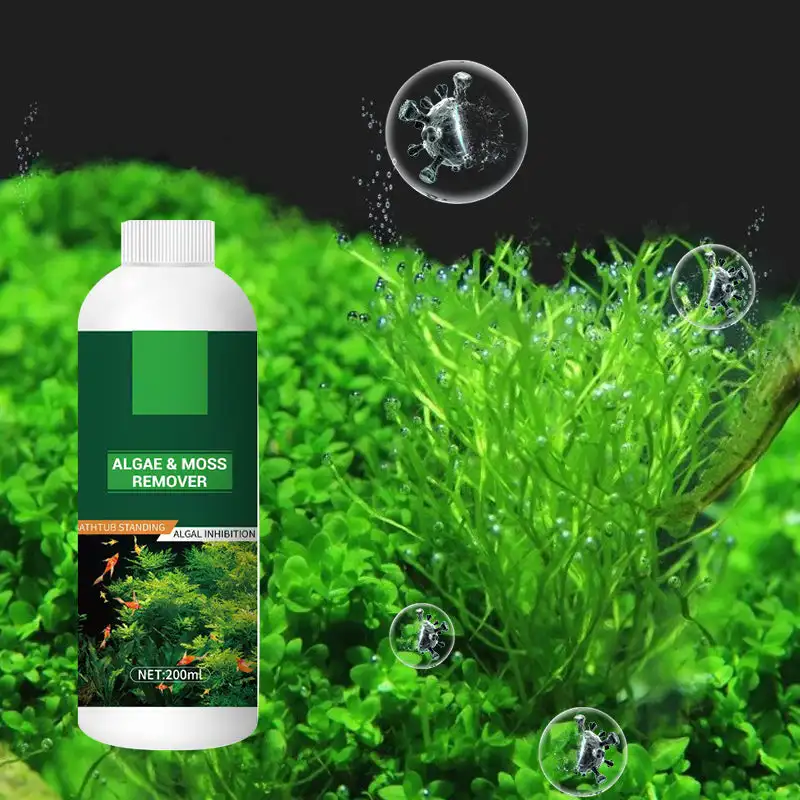Eliminador de algas para estanques y acuarios, fórmula para reducir la estimulación, previene el crecimiento de las algas, clarificador de agua seguro para peces, limpieza rápida
