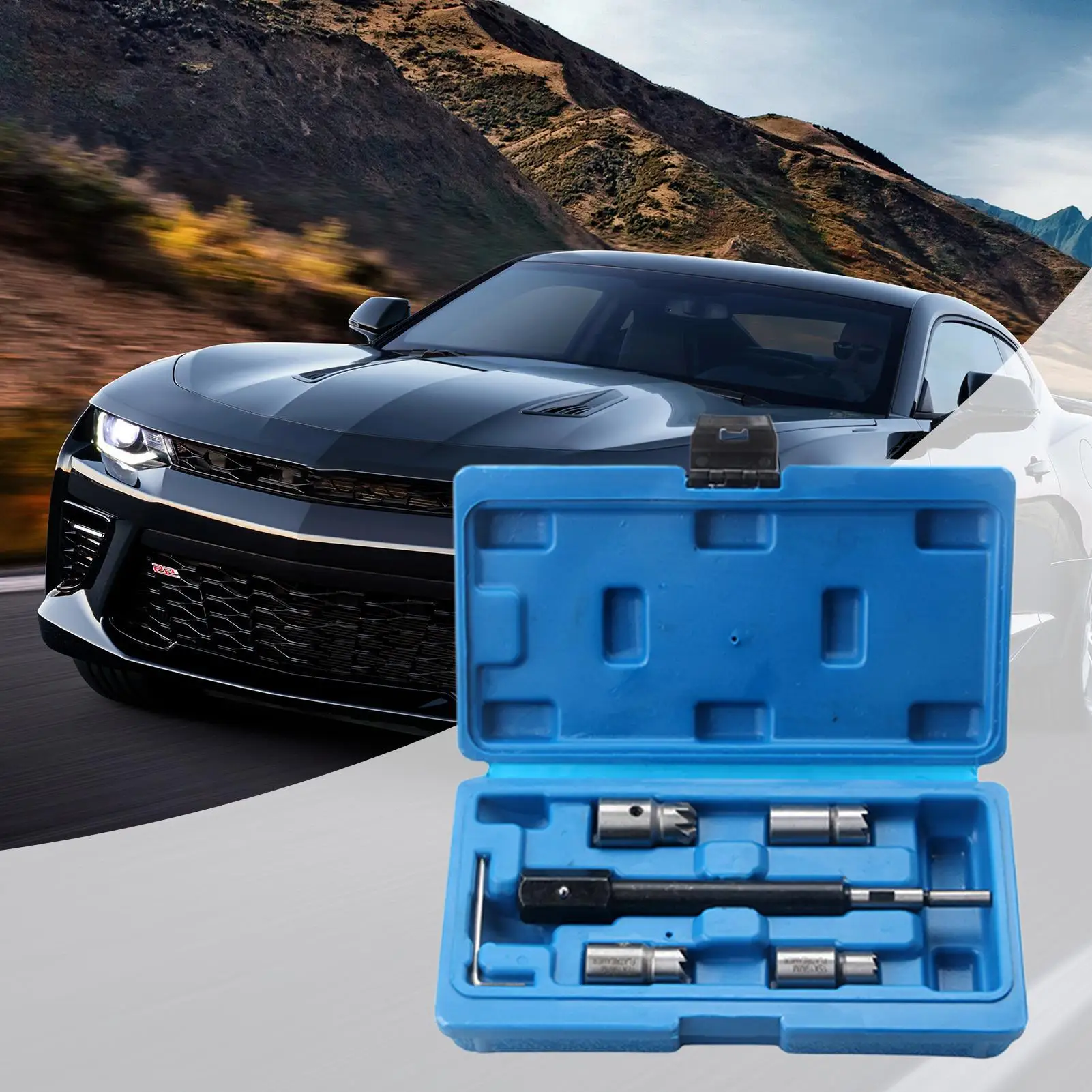Picture 5: 5PCS Diesel Injector Seat Cutter Tool Set Cleaner Carbon Cutting Tool Kit Multifunctional Injector Seat Cleaning Set