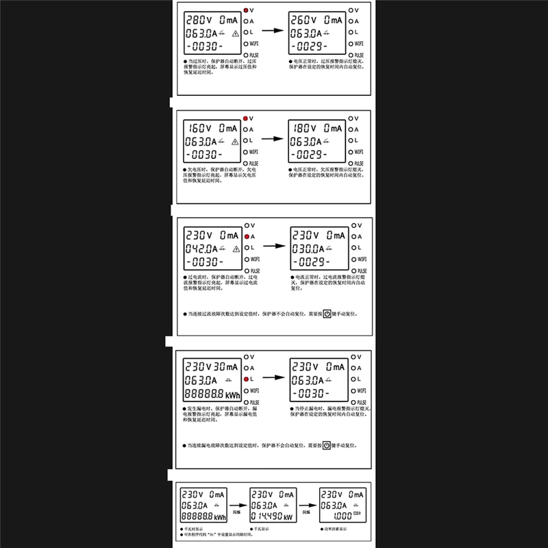 ABNR 63A TUYA Wifi Smart Earth Leakage Over Under Voltage Protector Relay Circuit Breaker Timer Energy Powers Kwh Meter