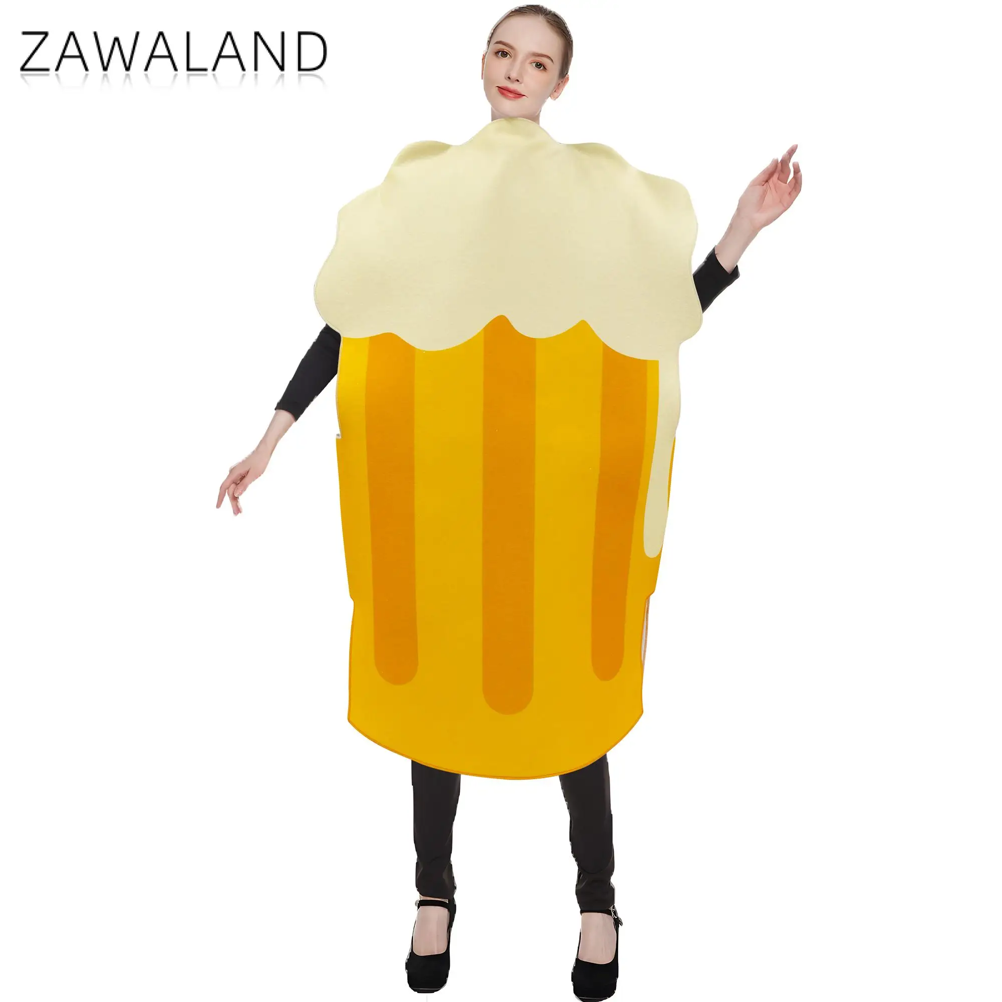 Zawaland Peer Sponge Costumes Men Women Funny Cosplay Clothes Holiday Party Gift Irlend Flag Suit Carnival Clover Print Jumpsuit