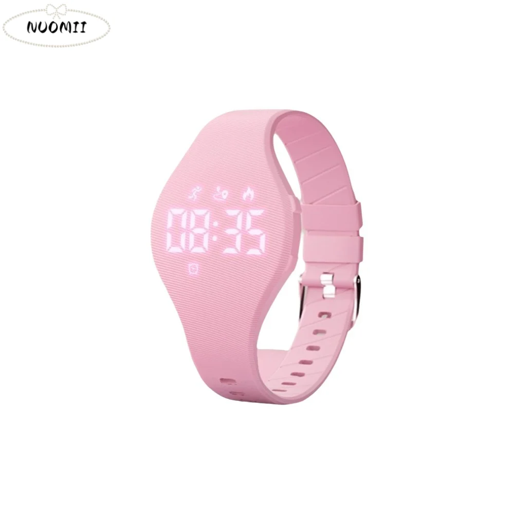 

Светодиодный цифровой детский смарт-браслет из силикона с шагомером, вибрационным бесшумным будильником, водонепроницаемый, с функцией напоминания