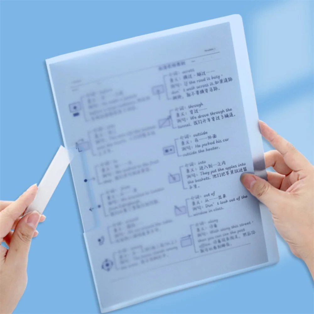 A4 Side Open-buckle PP File Folder Document Display Book Multi-Page Transparent Insert Multifunctional File Bag Stationery