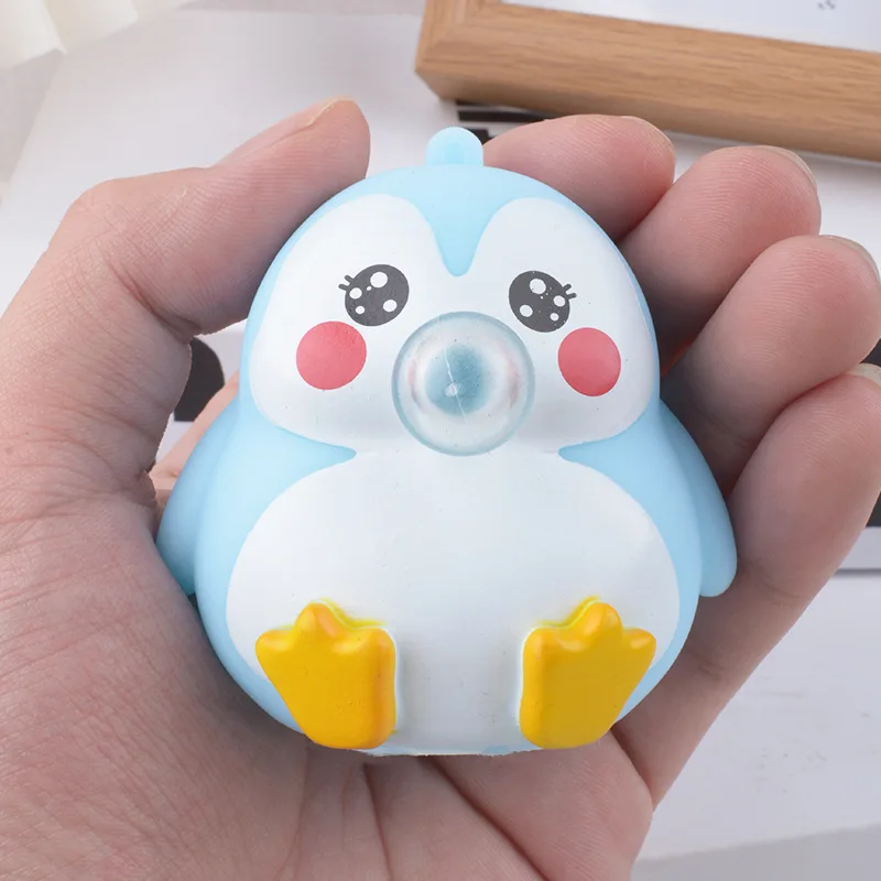 日本のかわいいペンギンピンチおもちゃ唾バブル面白いリラックスボール感覚そわそわおもちゃ小さなスクイーズボールおもちゃ子供のための大人のギフト