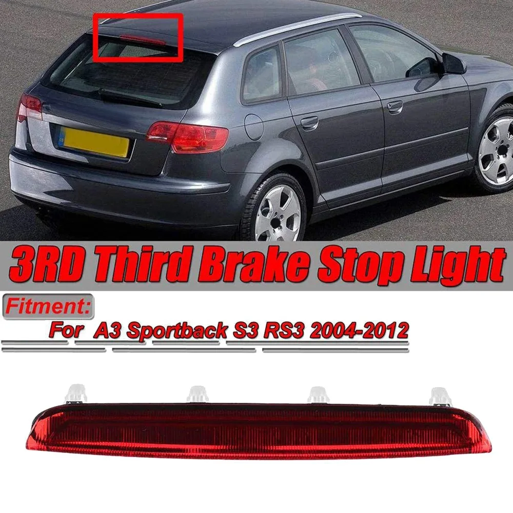 Red Car High Level Third Brake Light LED Rear Tail Stop Light For-Audi A3 Sportback S3 RS3 2004-2012 8P4945097C