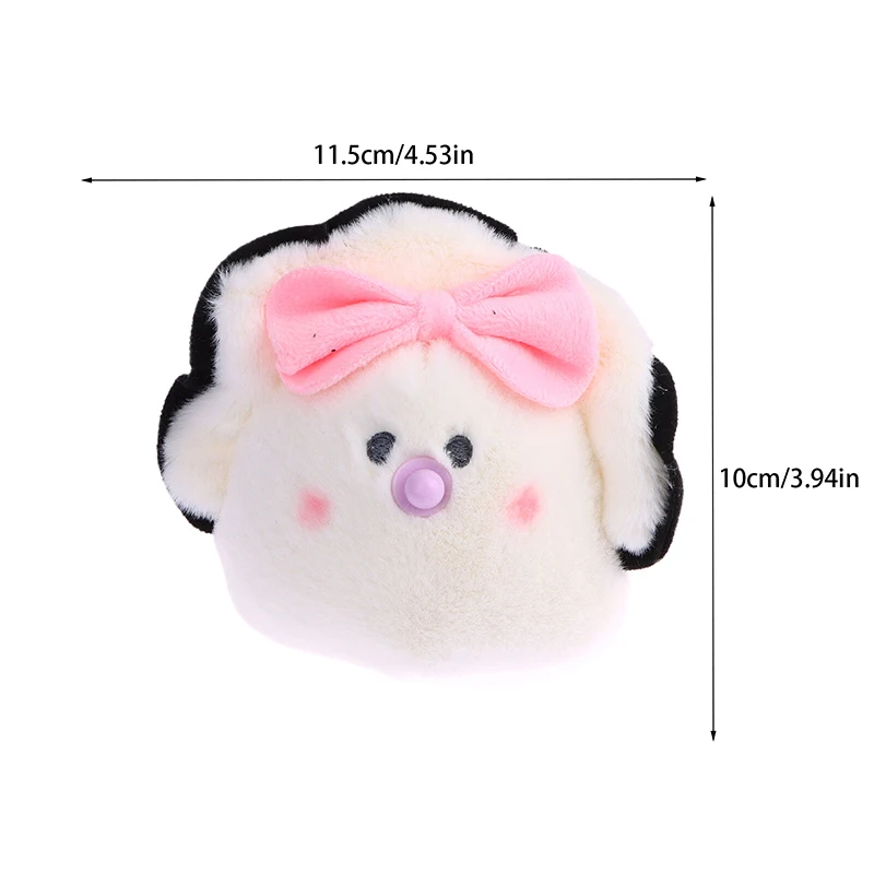 Desenhos animados Fresh Oyster Plush Pendant Keychain Boneca bonito de comida marinha Bowknot Chaveiro macio para meninos e meninas, pingente de mochila escolar