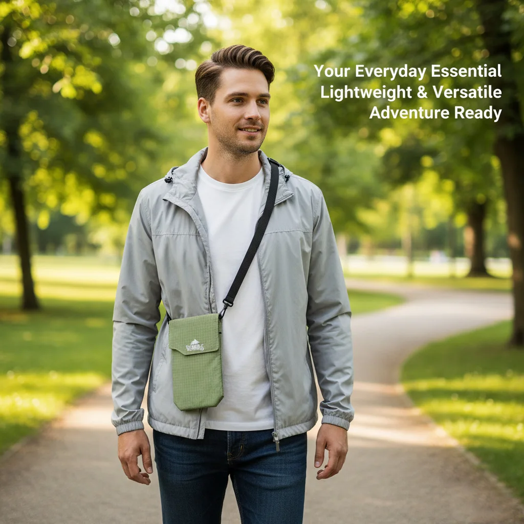 

Compact polyester outdoor crossbody phone bag for travel, passport storage, portable phone waterproof single shoulder bag