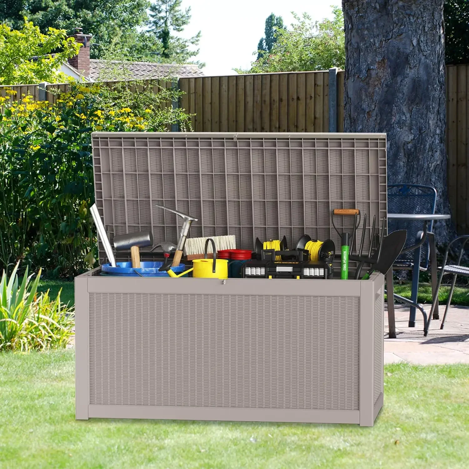 Gallon Large Outdoor Storage XL Deck Box for Patio Furniture,Outdoor Cushions, Garden Tools, Sports Equipment and Pool Suppl