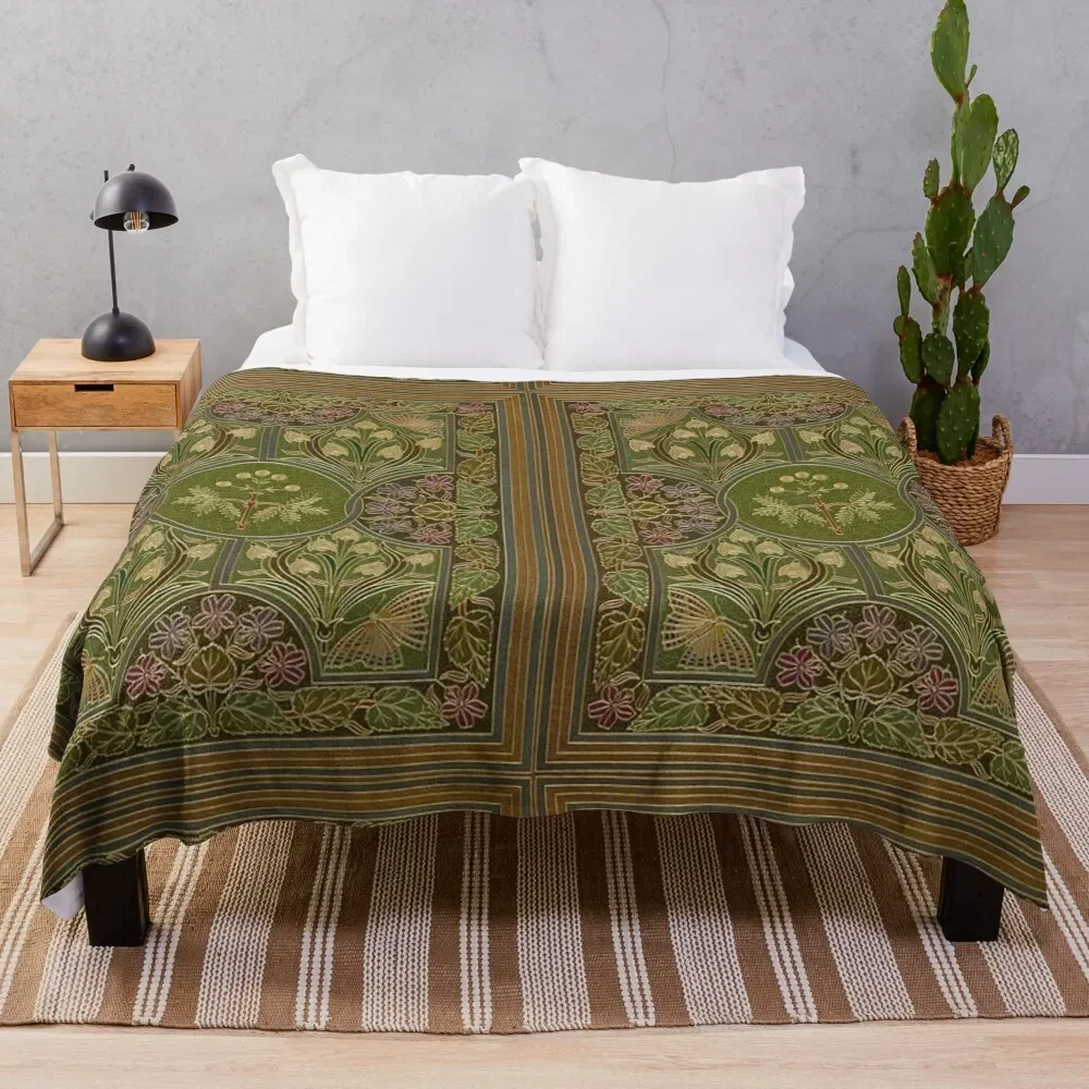 Stunning Art Nouveau Pattern! Throw Blanket Luxury Brand Thin Blankets