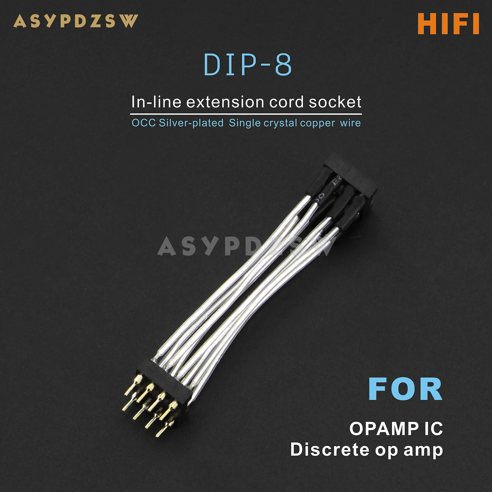 

HIFI OCC Silver-plated Single crystal copper wire DIP-8 PIN In-line extension cord socket For OPAMP IC Discrete op amp