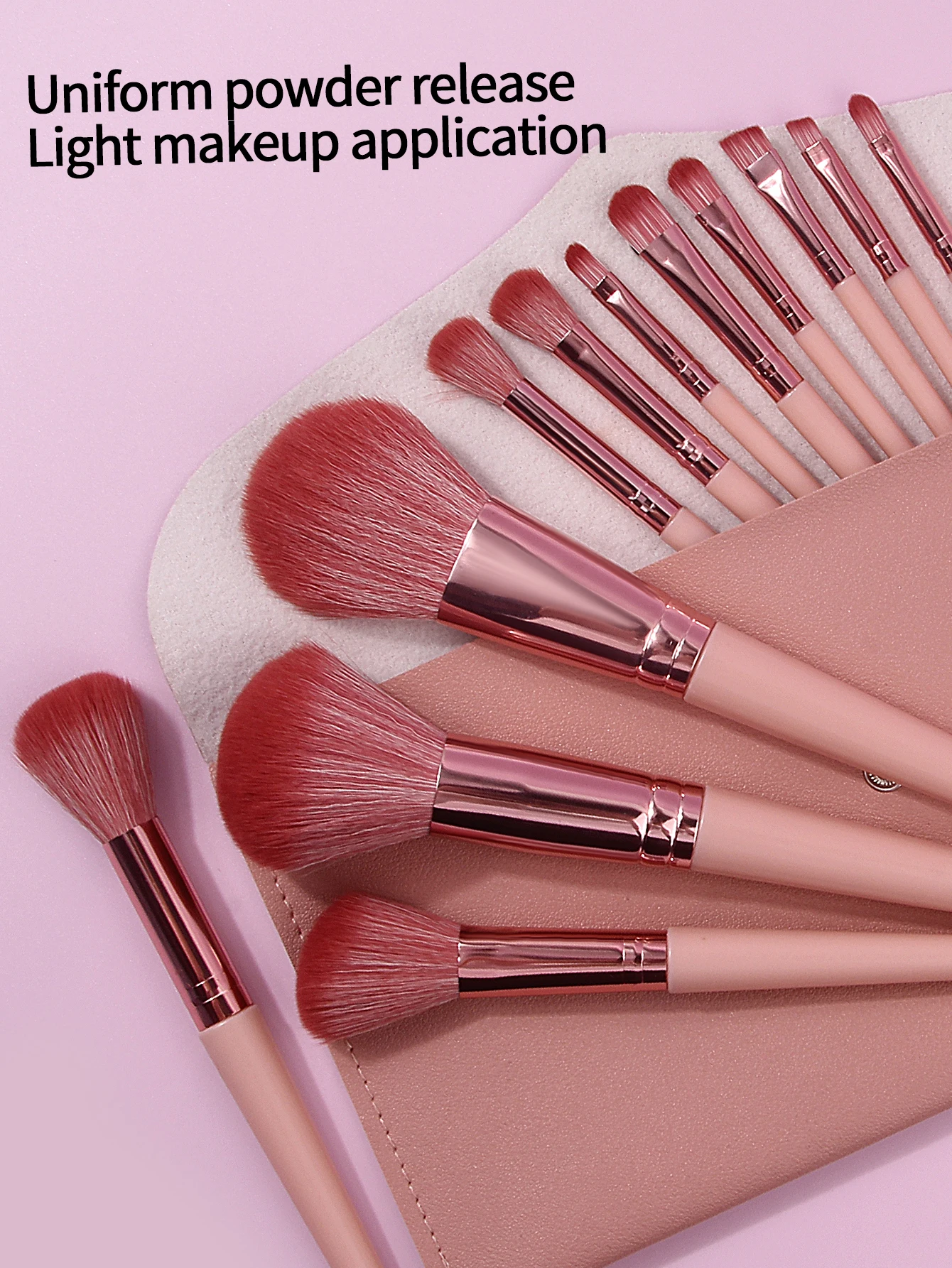 Essential for travel makeup! 12pcs soft-bristled makeup brush set, blush brush, eyeshadow brush, all-in-one portable storage bag