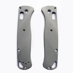 1Pr Titanium Alloy Handle Patch for Benchmade 535 Knife Lattice Texture Titanium Alloy Bugout 535 Patch Modification Accessori