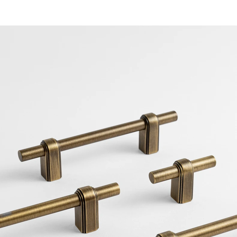 Antique brushed brass wardrobe pull and cabinet knob — supplier illustration 17