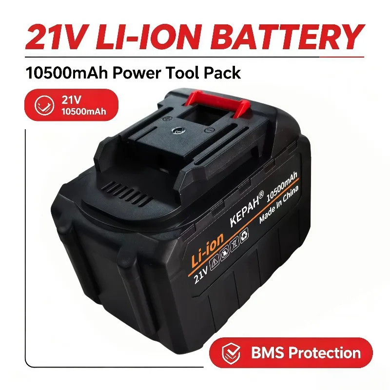 21V 10500mAh Rechargeable 18650 Lithium Battery High Discharge Performance Battery With Charger For Power Equipment