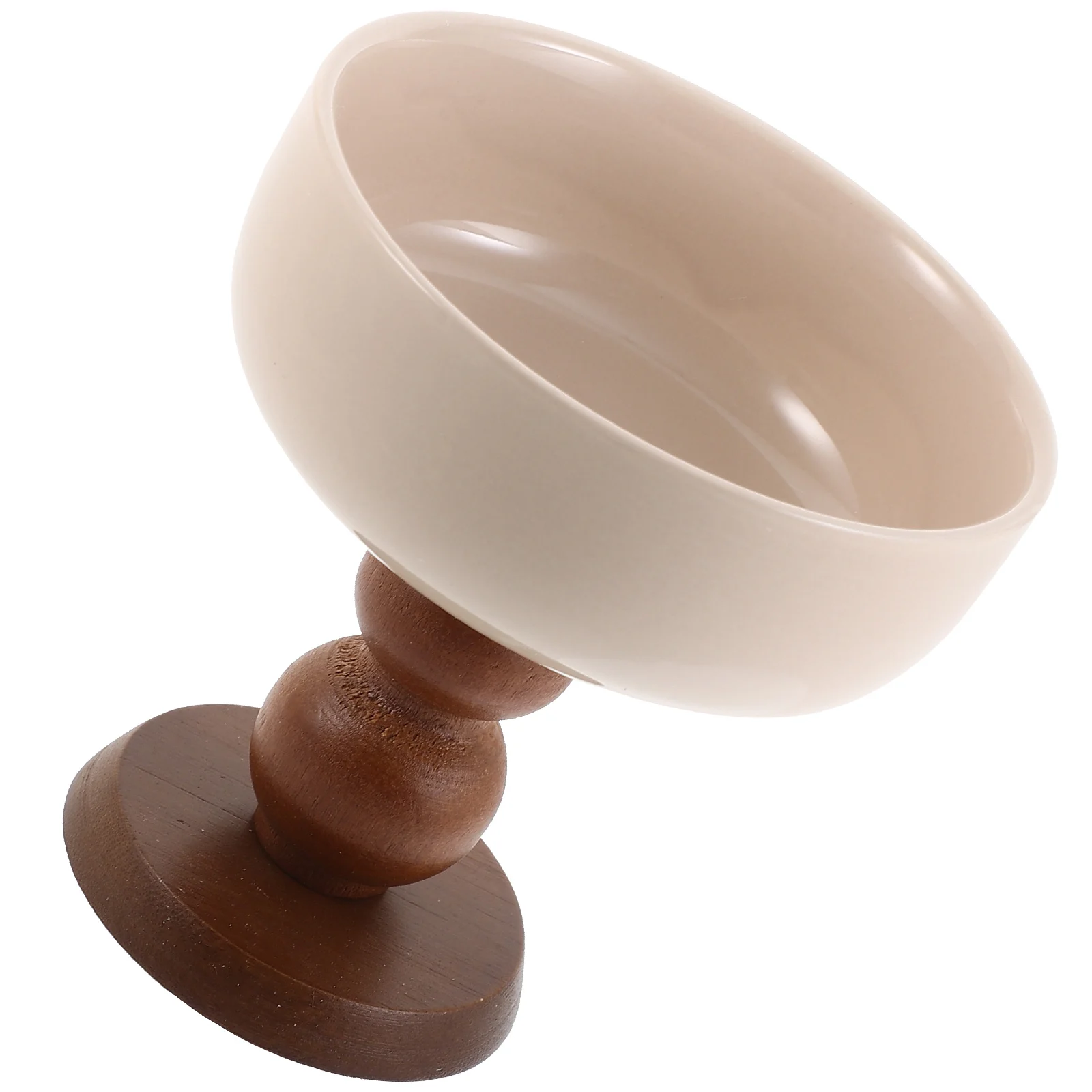 

High Base Dessert Bowl Ceramic Cup for Ice Cream Pudding Fruit Salad Brown Base Home Party Bar Use Multi Purpose Snack Container