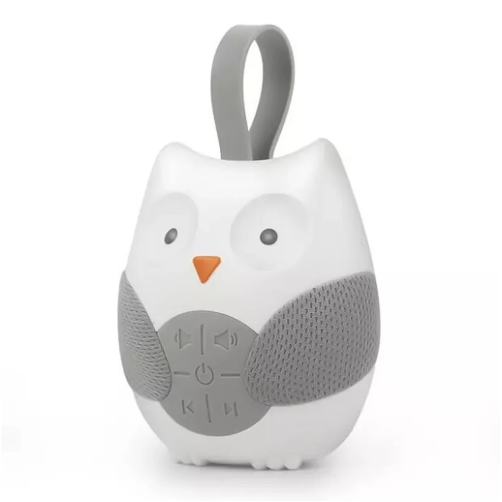 ZK30 Portable Owl White Noise Machine Baby Soother with 10 Light Music Songs 2 Natural Sounds Silicone Strap for Infants Toddler