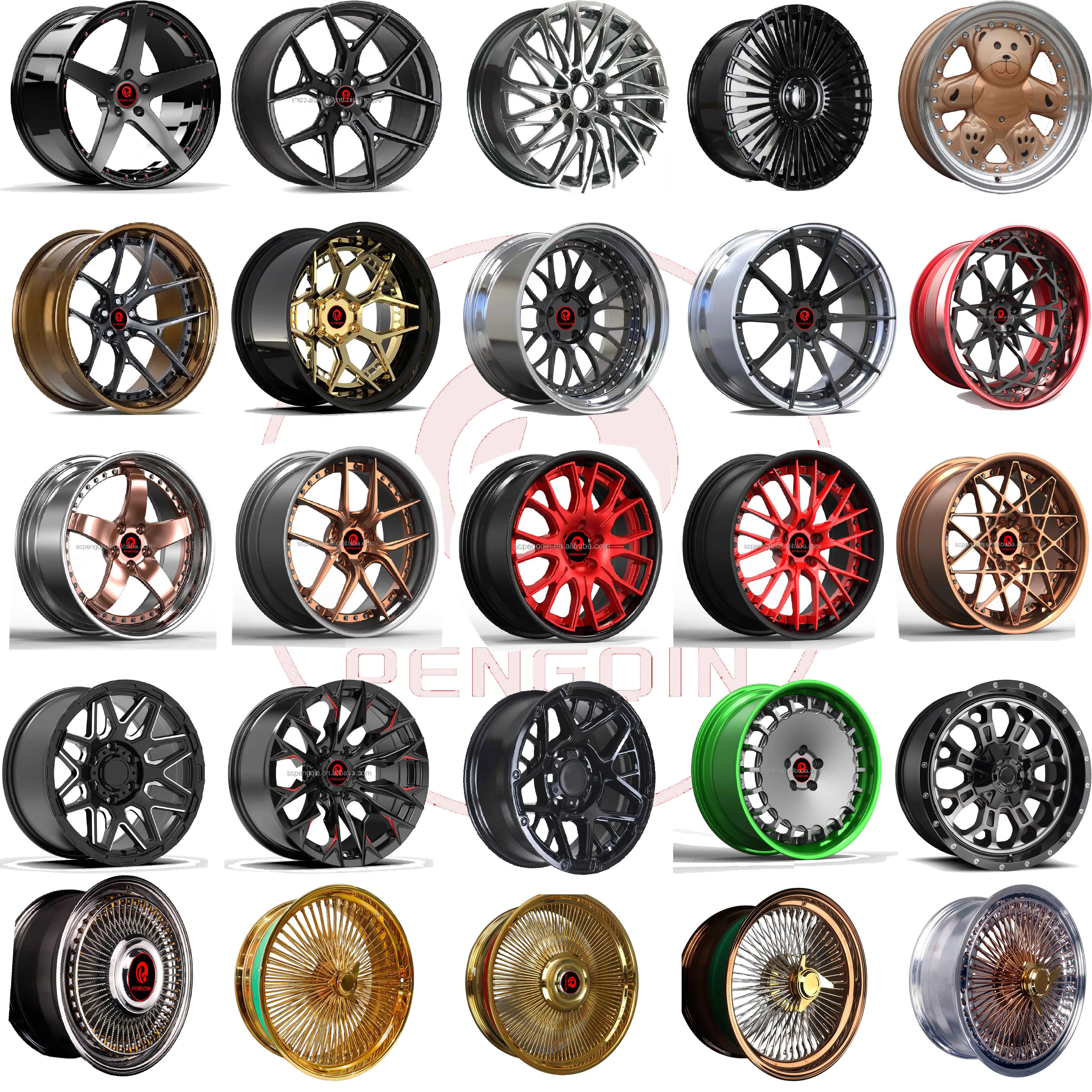 PQ passenger racing car wheels te37 other auto parts work casting alloy black 18 inch 9J 10J rims wheels car rims 5x114.3 wheels