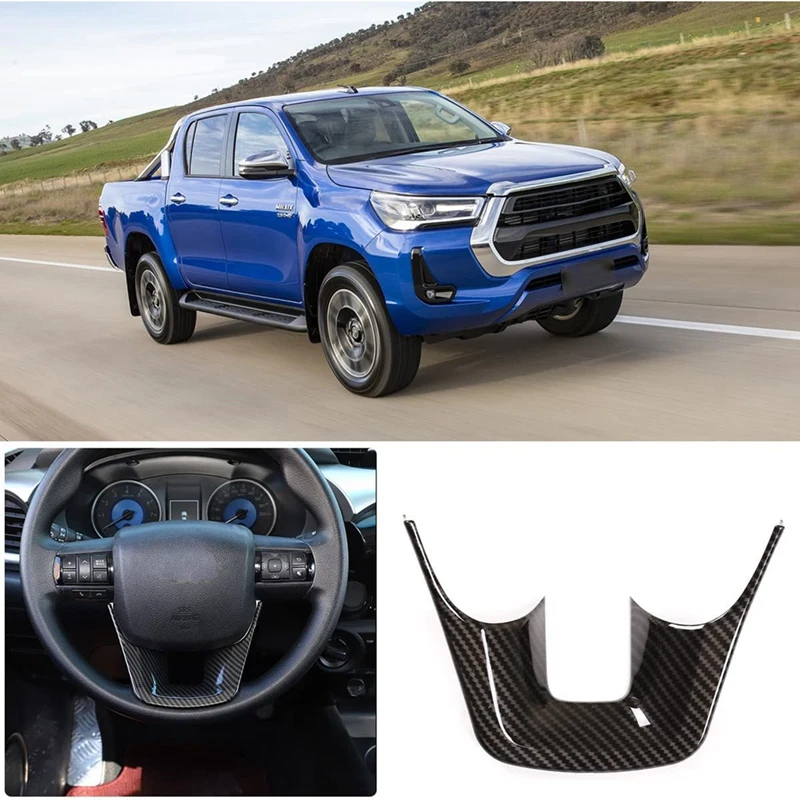 

Накладка на руль для Toyota Fortuner 2016-2022, защитные аксессуары для панели рулевого колеса из АБС-углеродного волокна
