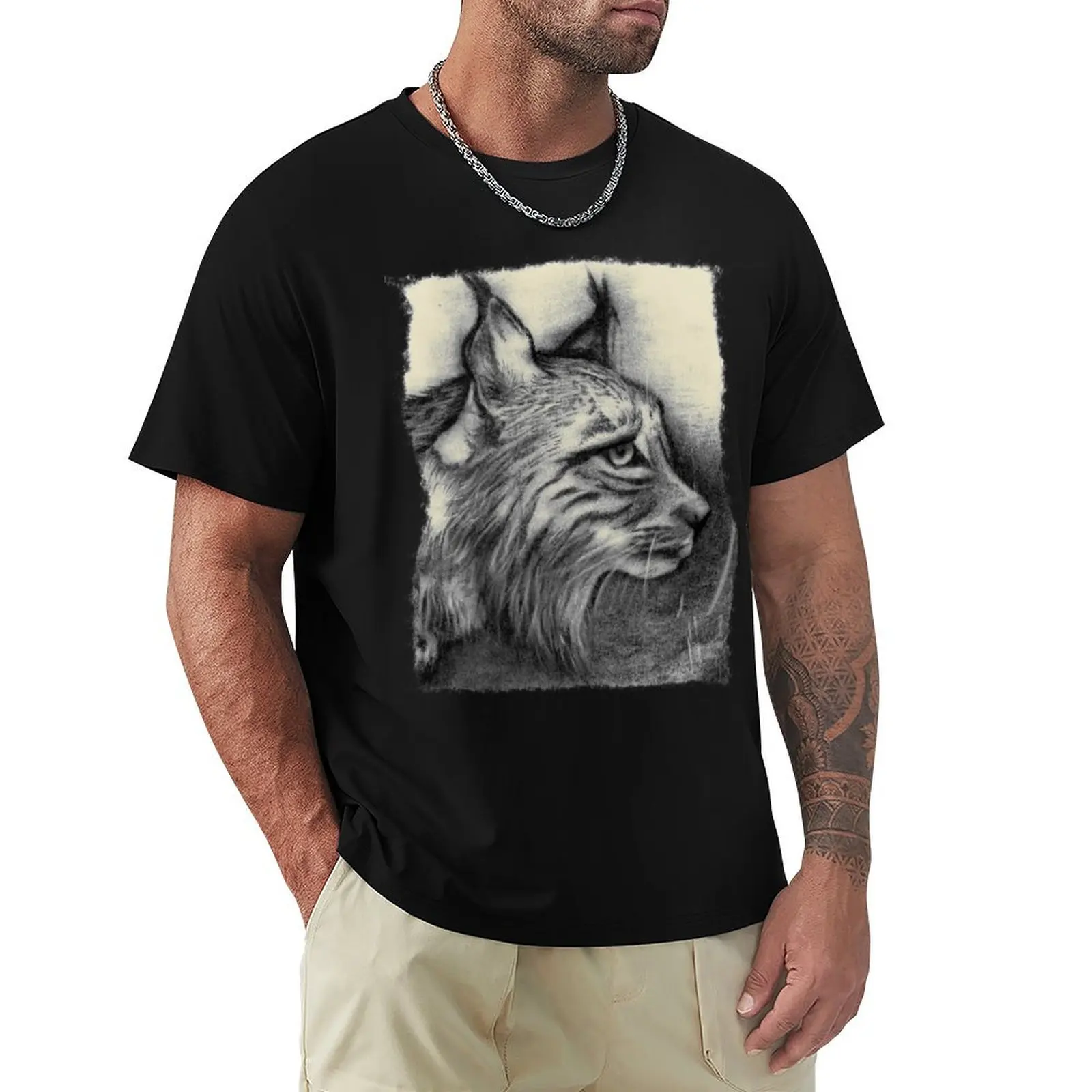 Iberian Lynx T-Shirt graphic t shirt vintage kawaii clothes vintage anime shirt oversizeds mens champion t shirts