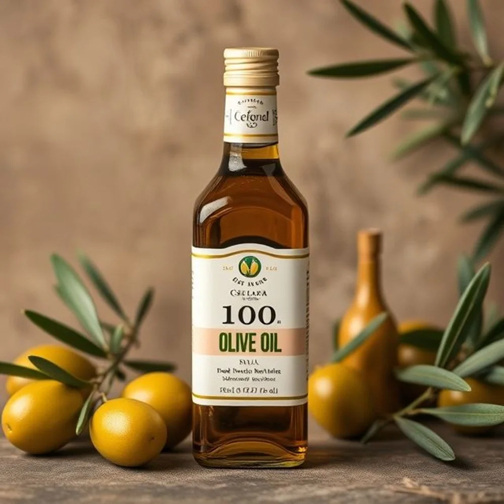 Custom Luxury Olive Oil Label｜Gold Foil｜Raised Embossed Logo｜Transparent Bottle Sticker