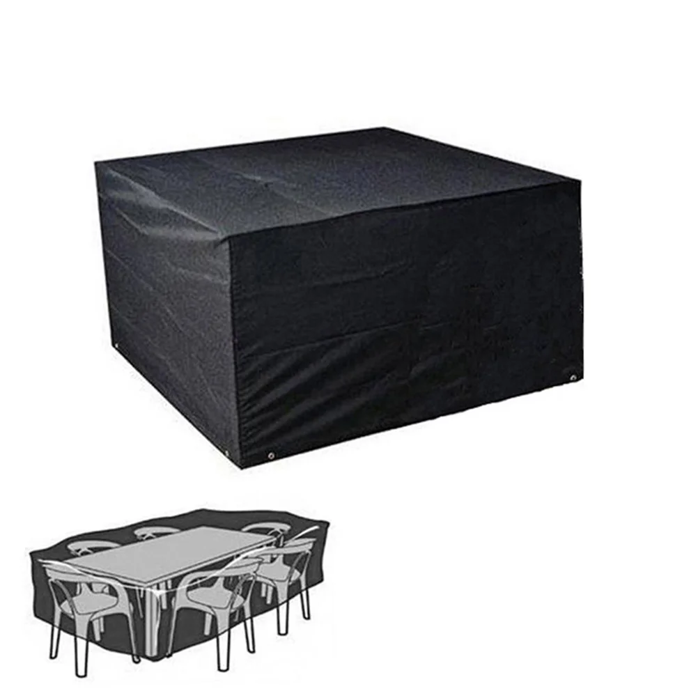 

Waterproof Black Patio Outdoor Table and Chair Set Cover Tear Resistant Uv Resistant Protective Furniture Cover