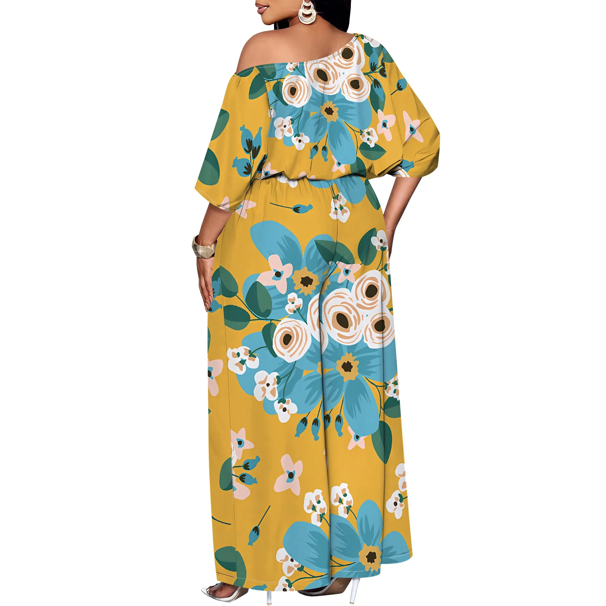 Women's Summer 3D Fashion  Casual  Printed Sloping Shoulder Set Two-Piece Set