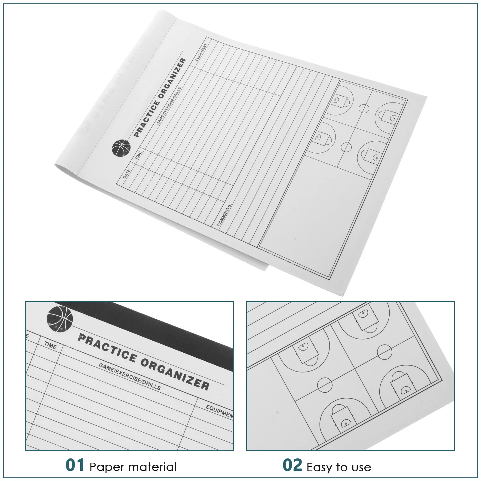 Libro de registro de baloncesto Libro de mantenimiento compacto Libro de puntuación de baloncesto duradero para datos de juegos y rendimiento del jugador