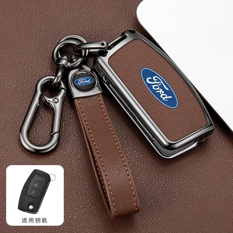 Zinc Alloy Car Key Cover Case Shell For Ford Focus 2 3 Ecosport C-Max S-Max Ka Mondeo Kuga Galaxy Fiesta Keychain Accessories