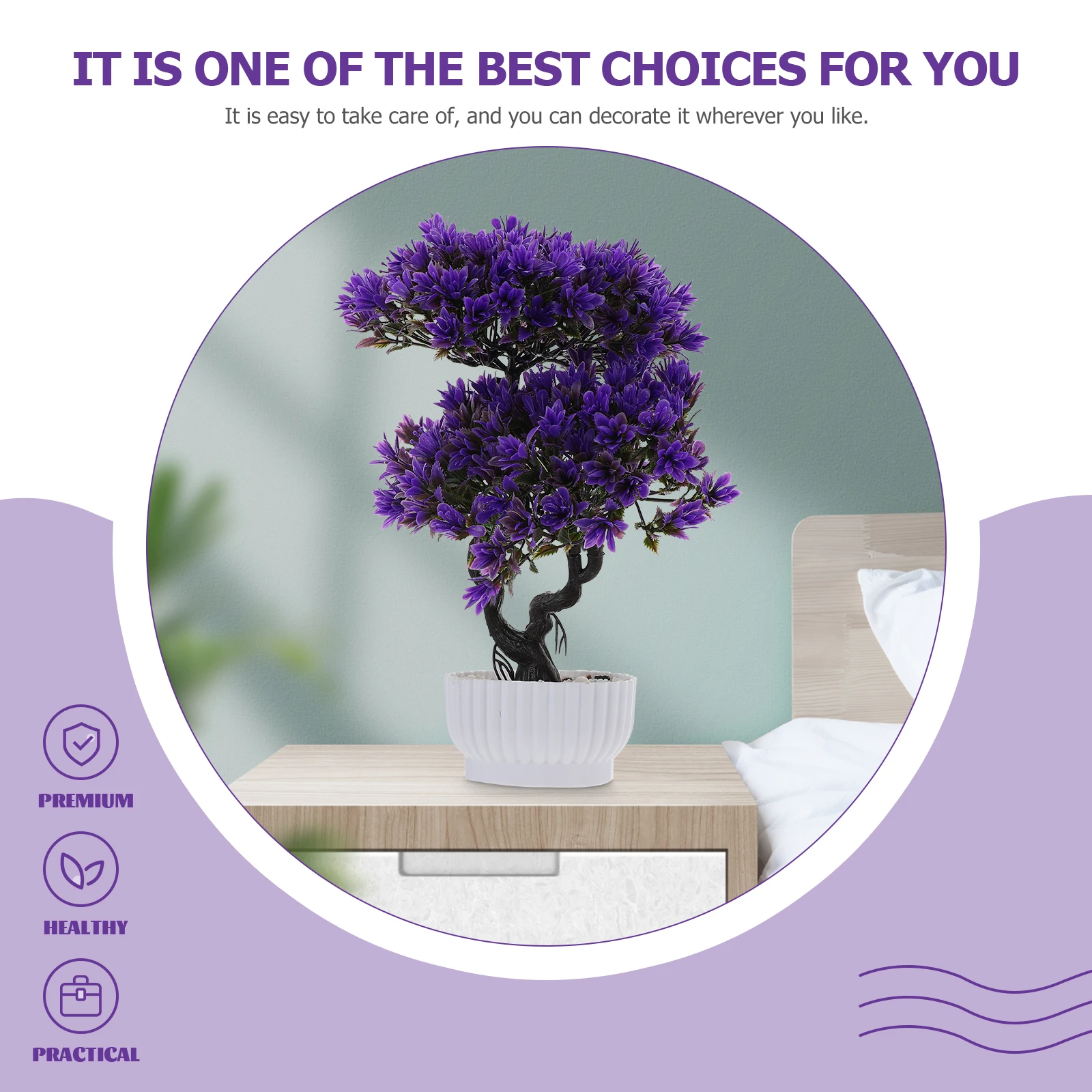 

Artificial Plant Simulation Bonsai Pine Tree Eucalyptus Desktop Adornment Faux Greenery Decor Indoor Wedding Banquet Material