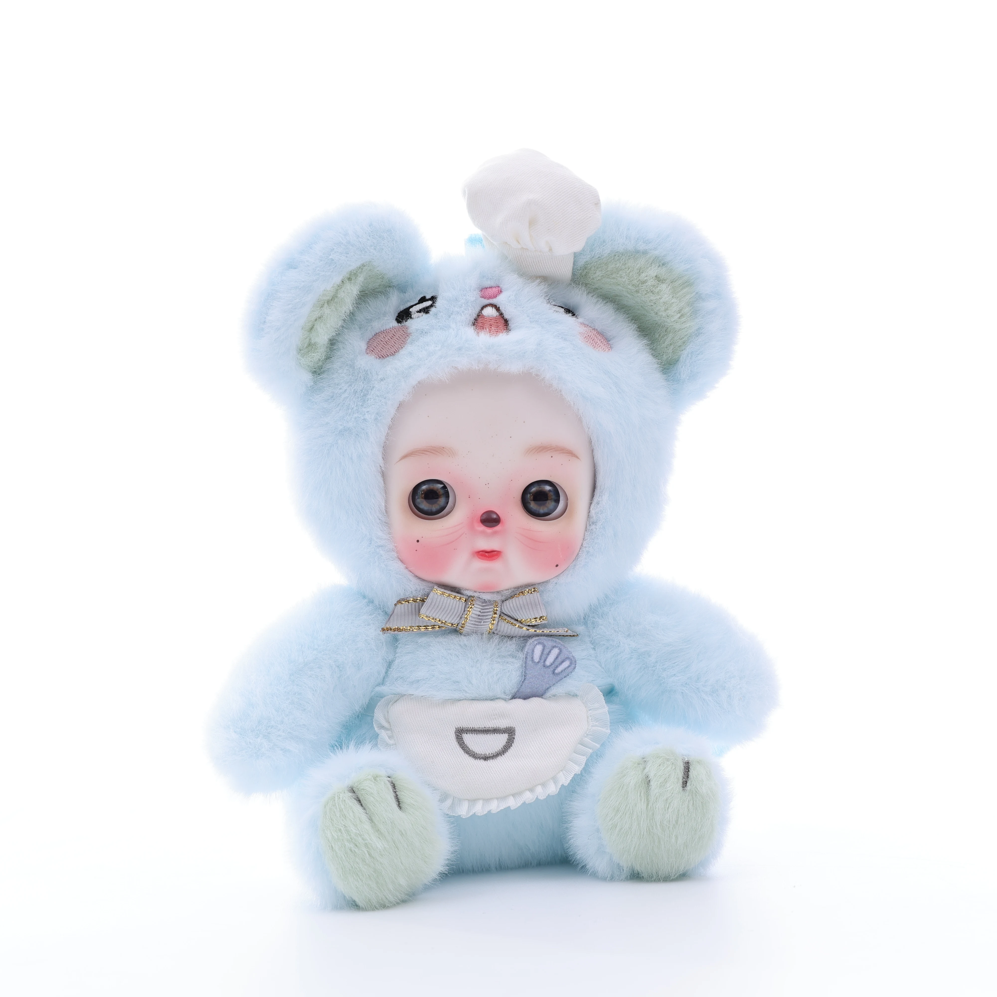 

Cloveray 6-inch Original Porcelain Doll Ceramic Face Plush Body Kawaii Plush Animal Ceramic Doll Handmade Art Kid Xmas Gift