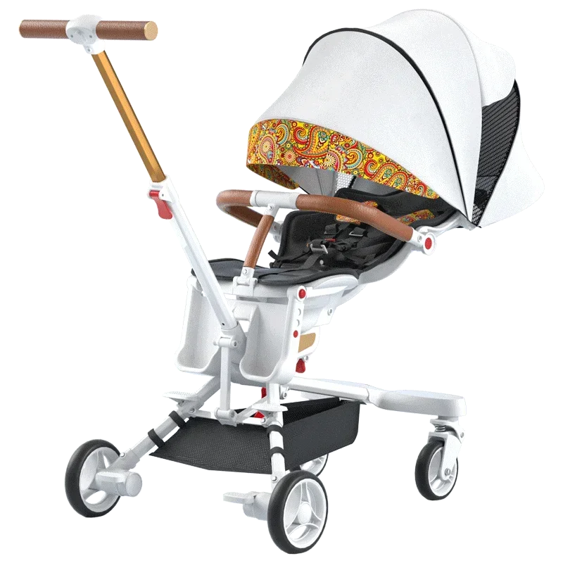 Stroller Children's Lay Flat Prams Portable Travel Baby  Luxury High Landscape Baby Seat Rotation Commutation