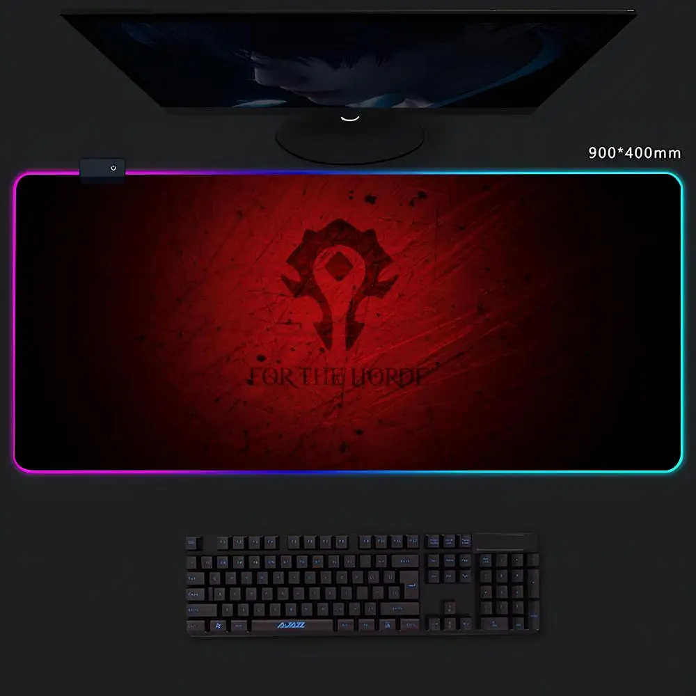 Imagem -06 - W-world de W-warcraftes Rgb Gaming Mouse Pad Tapete Extra Grande para Computador Captação de Som Suave su 80x40cm