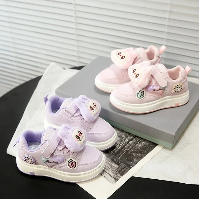 

Kids'Casual Shoes Girls Cartoon PU Leather Spring Fashion Flat Bottom Shoes For Anti-slip Breathable Purple Pink Size 26-37
