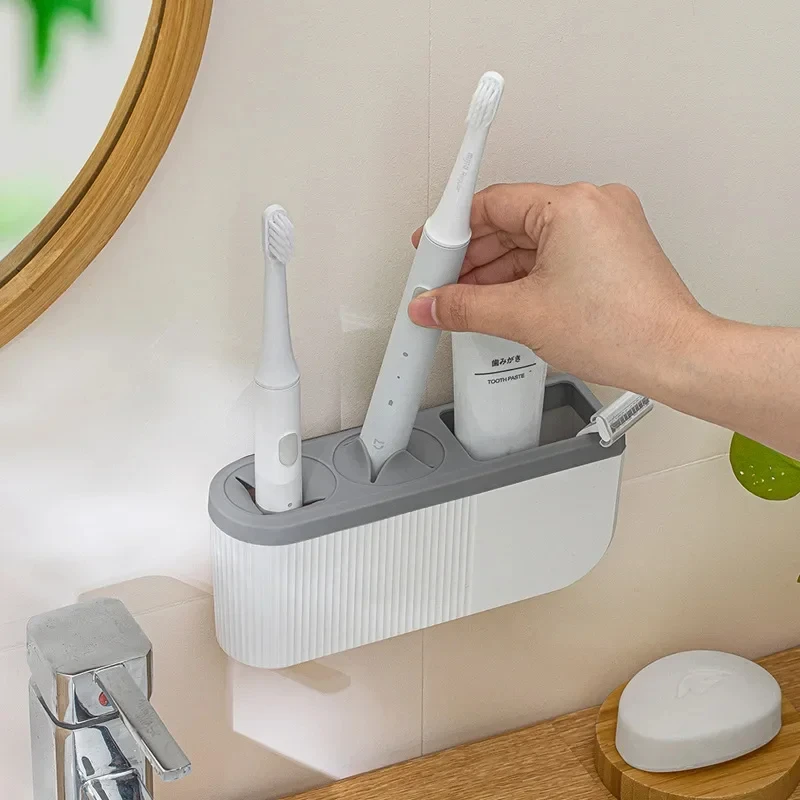 Electric Toothbrush Holder Bathroom Punch-free Individuals or Couples Version Wall Mounted Toothbrush Organizer and Storage Rack