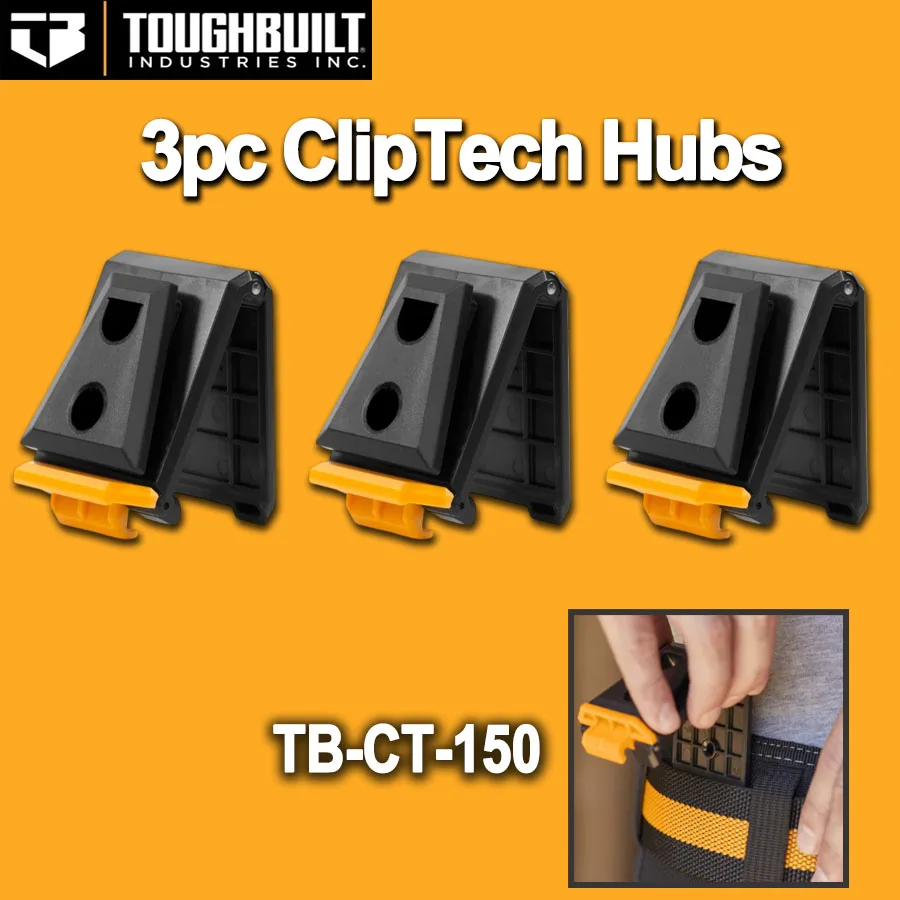 

TOUGHBUILT 3 шт. ClipTech Ступицы для поясной сумки Зажим для ремня Пряжка для спины Подходит для быстрого подвешивания пряжки Аксессуары No TB-CT-150