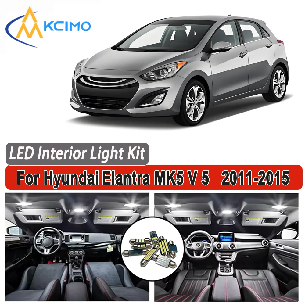 

Kcimo LED For Hyundai Elantra MK5 V 5 2011 2012 2013 2014 2015 Premium Bright LED Interior Dome Map Trunk Light Kit Car Led Lamp