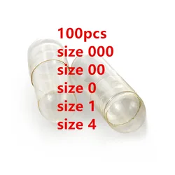 100PCS/Bag Standard Size 00#0#1# Empty Capsules Gelatin Clear Capsules Hollow Hard Gelatin Transparent  Joined Capsules