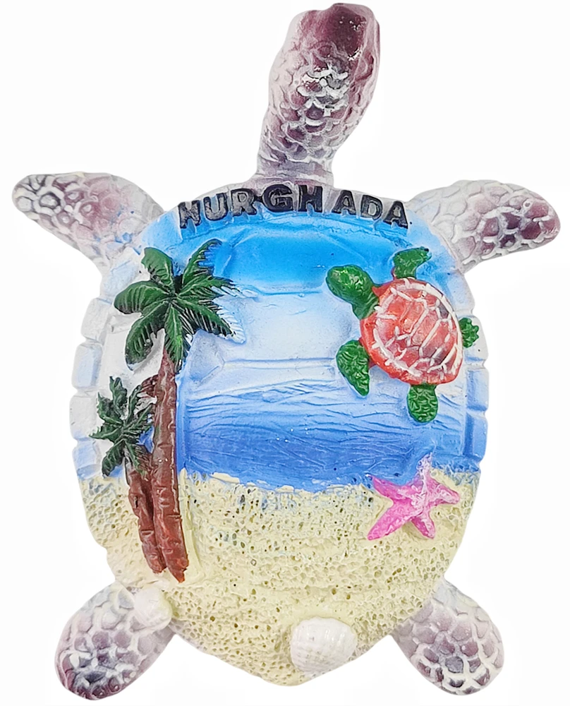 3D Hurghada Egypt Turtle Sea View Fridge Magnet Souvenir Gift Resin Refrigerator Magnetic Sticker Collection Home Decoration