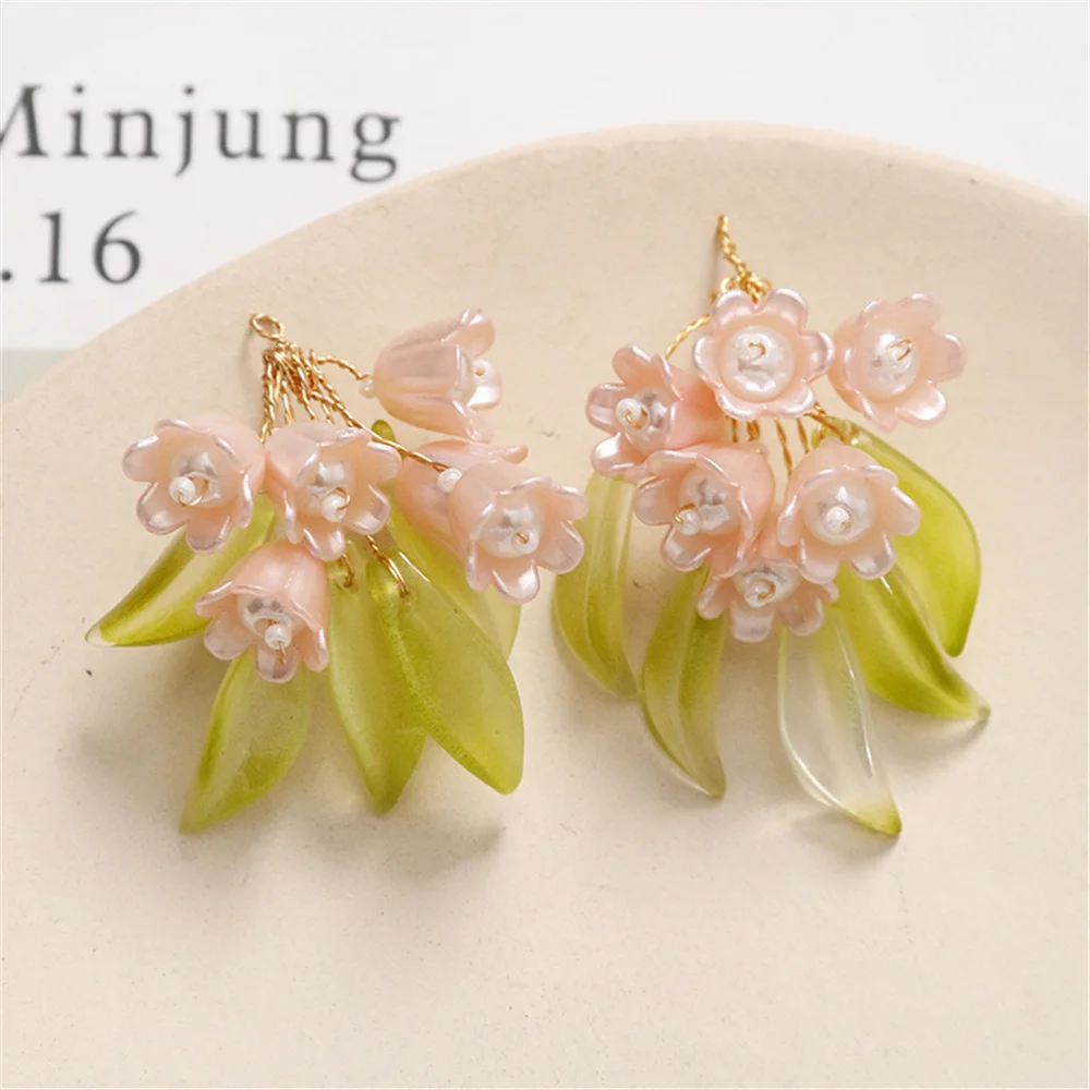 ST09 Antique Temperament Green Leaves Suzuki Cluster Flowers Diy Hand-woven beaded Hair Accessories Earring Handmade Material