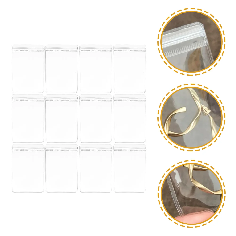 100 Pcs Jewelry Storage Bag Small Business Pouch Bags Earrings Clear Plastic Vacuum Self Locking