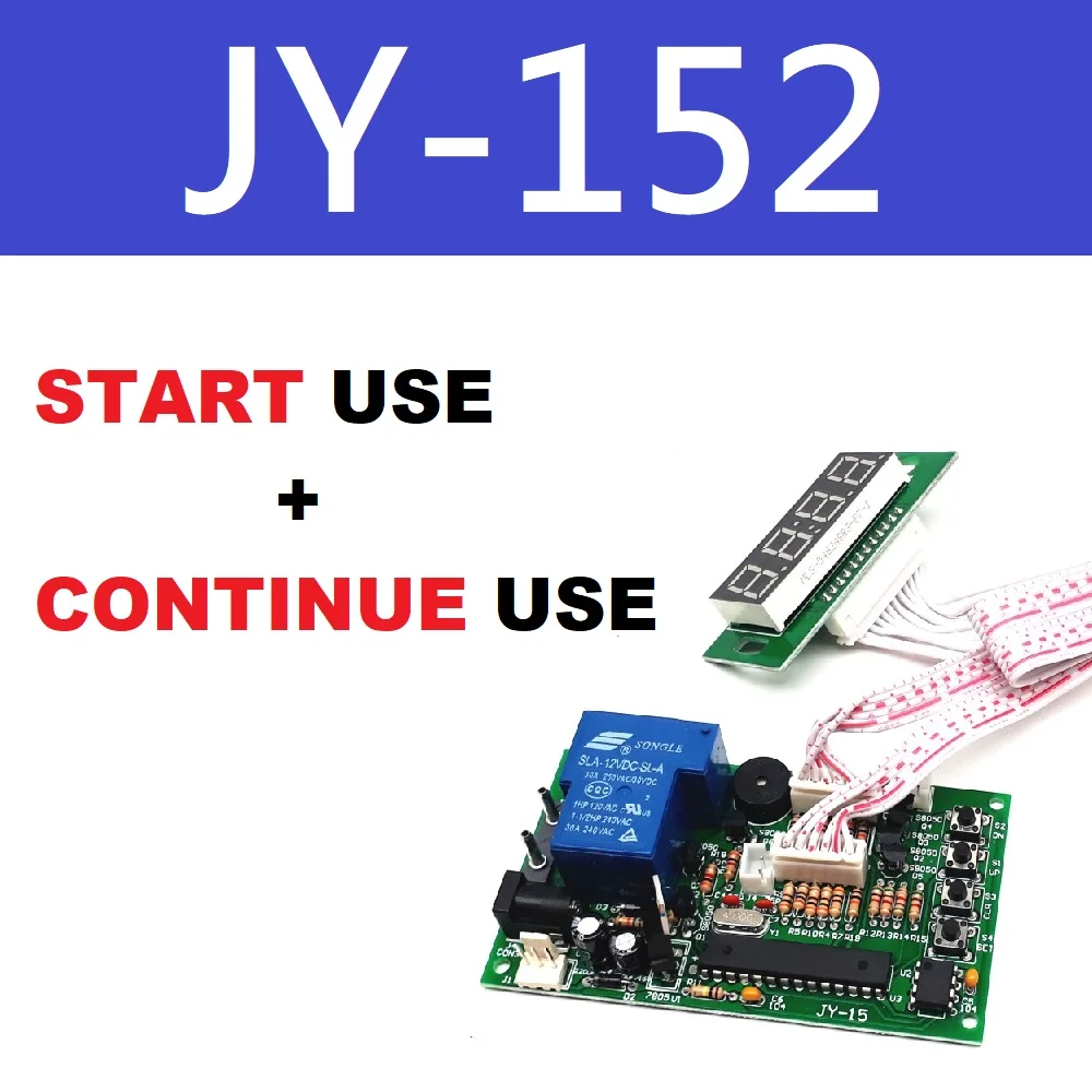 JY-152 Start Use and Continue Use Time Control Countdown Timer Board Power Supply for Bill Acceptor or Coin Acceptor