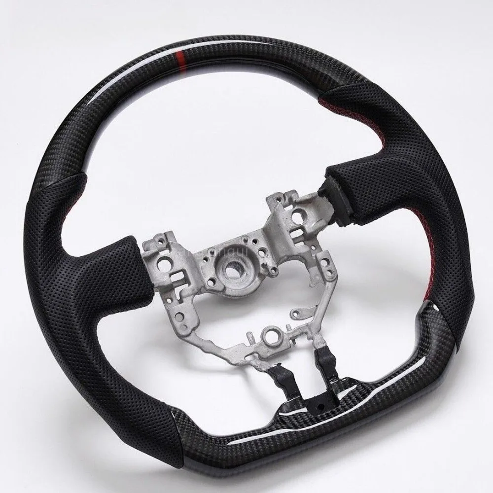 

Real Carbon Fiber Steering Wheel For Toyota 86 Subaru BRZ Scion FR-S 2010-2015 Red Stitching D-Type Racing Design Steering Wheel