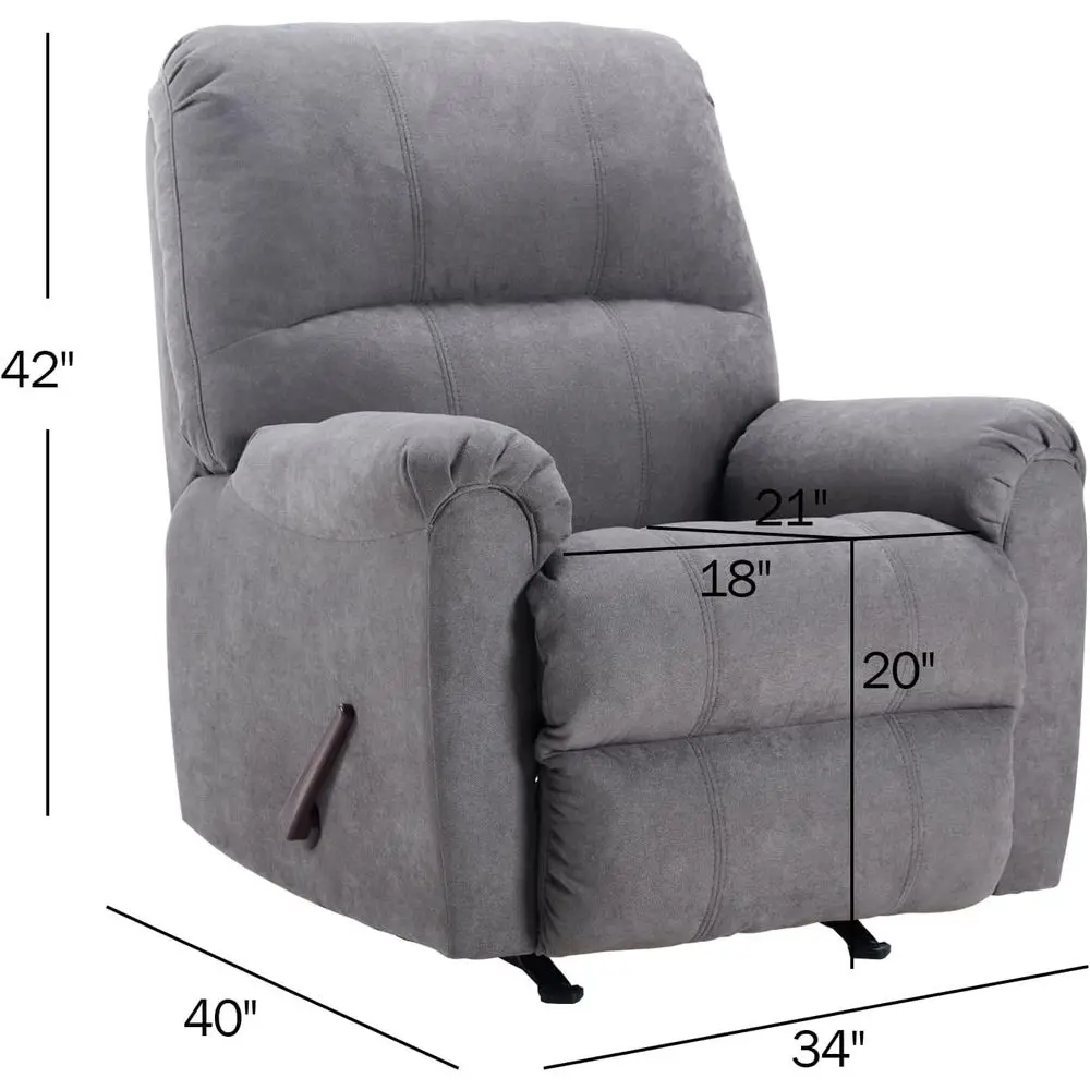 Rocker Recliner Chair or Adults,Manual Recliner Chair with Overstued Backrest and Armrests, Sot abric Manual Rocking Reclining S
