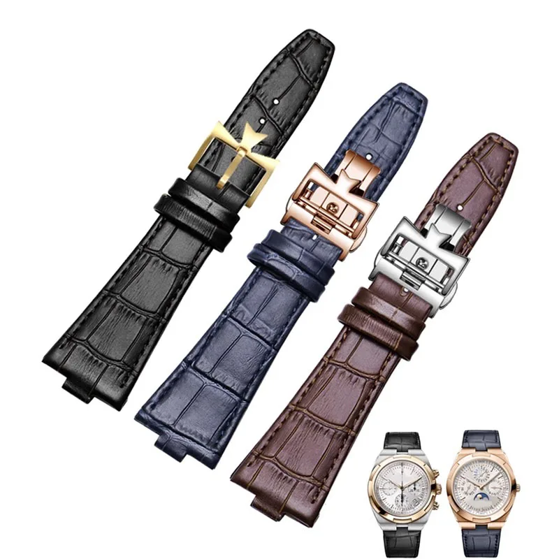 pulseira-de-couro-genuino-25-8mm-para-vacheron-constantin-overseas-series-4500v-5500v-p47040-masculina-a-prova-d'agua-e-resistente-ao-suor